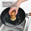 Cleaner Rust Scrubber Dish Washing Brush Pot Net Brus Bamboo Dish Scrub Brushes Palm Pot Brush
