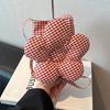 Cute Large Capacity Shoulder Bag Sweet Ins Messenger Bag Plaid Flower Crossbody Bag  Shopping