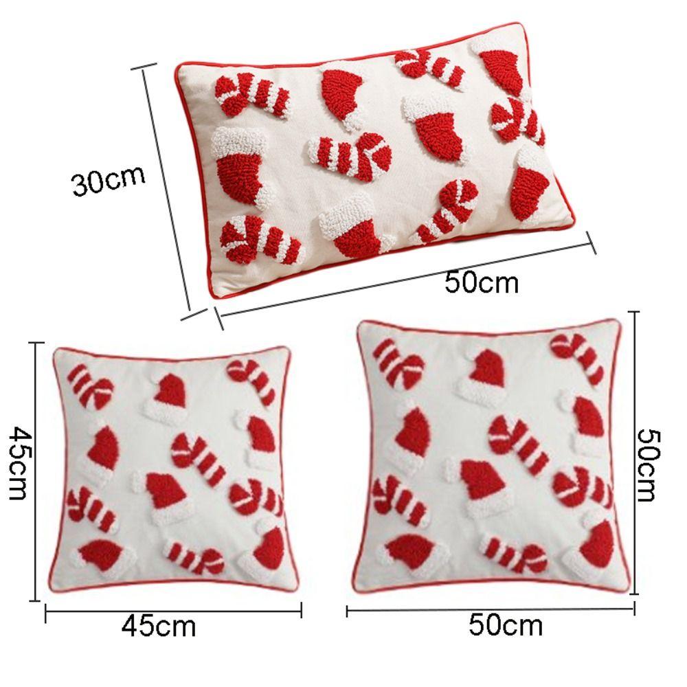 Santa's Hat Christmas Pillowcase Square Cushion Cover Soft Throw Pillowcover Sofa/Bed