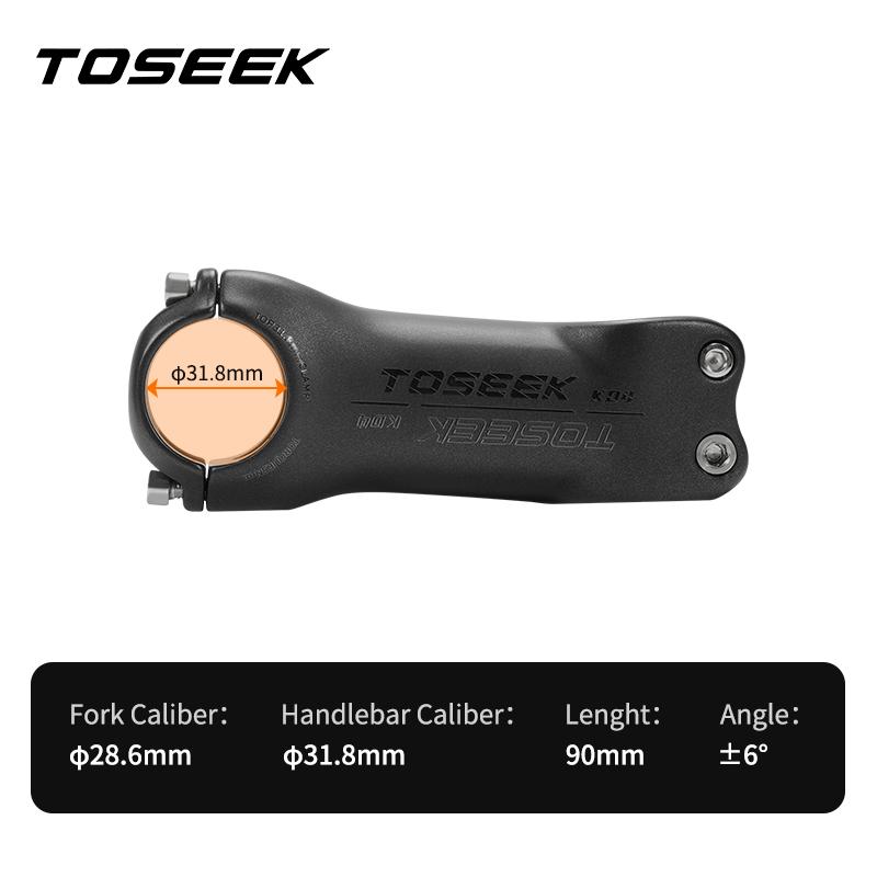 TOSEEK T700 Carbon Fiber Road Mountain Gravel Bike Stems 31.8mm Handlebar Clamp 28.6mm Steerer Clamp 6/17 Degree Bicycle Stem