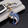 Брелок Сверкающие Стразы Шарм Дельфин в Короне Брелок Декоративный Кошелек Рюкзак Держатель для Ключей от Машины