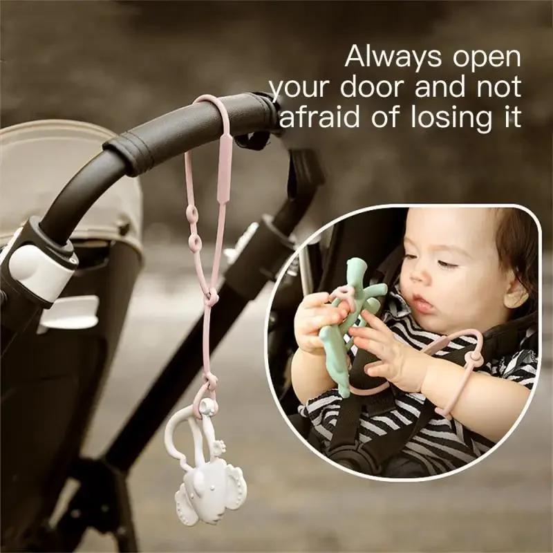 1~2PCS New Silicone Toy Safety Straps Newborn Teething Soother Chew Dummy Chains Adjustable Baby Pacifier Clip Teether Straps