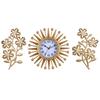 Modern Light Luxury High-end Three-piece Set Creative Sun Wall Clock Living Room Home Decoration Large Wall-mounted Silent Clock