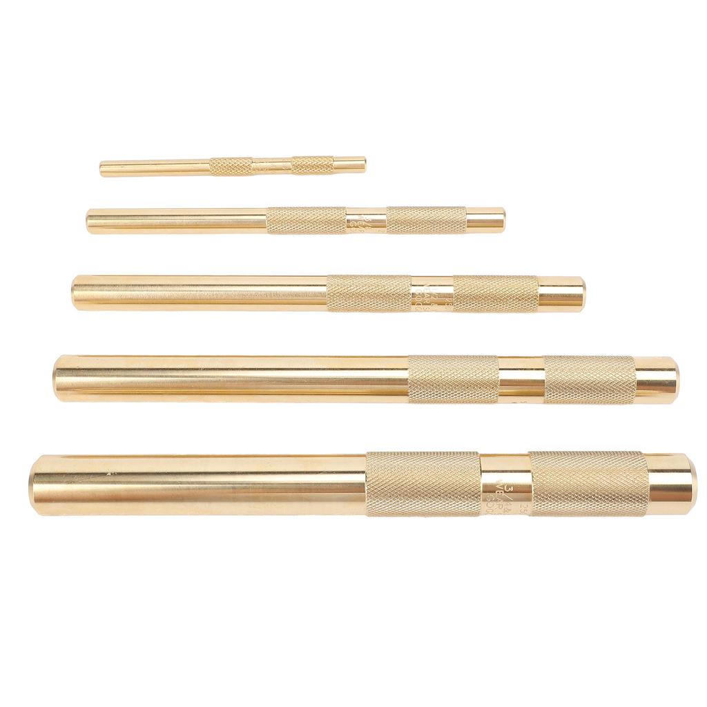 Drift Punch Set Knurled 1/4inch 3/8inch 1/2inch 5/8inch 3/4inch Brass Drift Punch Tool for