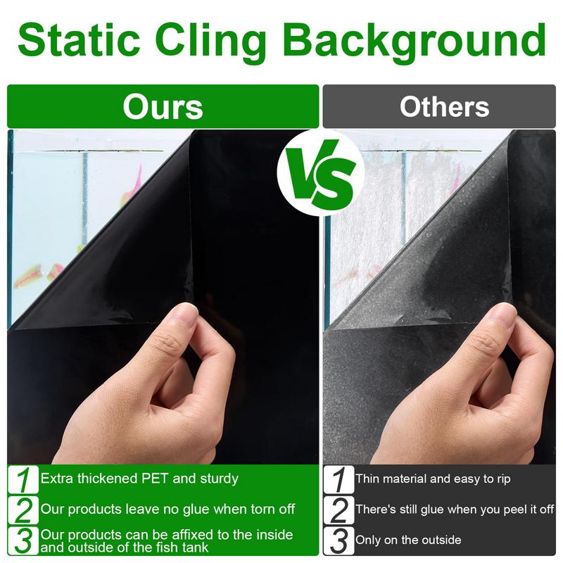 Аквариумные обои на статической основе, черные, фон для аквариума, постер для аквариума, фон для аквариума