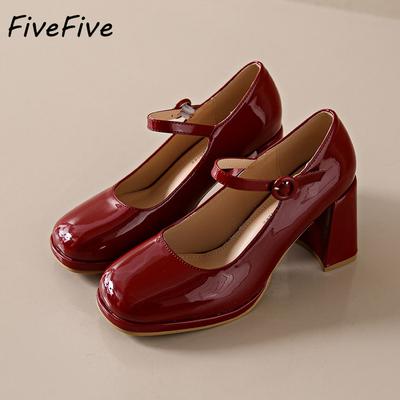 FiveFive женские весенне-осенние модные милые удобные удобные туфли Мэри Джейн из искусственной кожи с пряжкой и ремешком