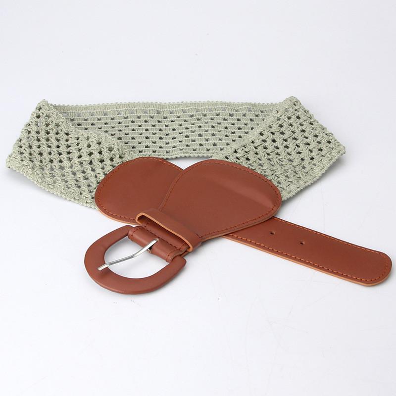 Винтажный женский пояс с металлической пряжкой и регулируемой эластичной посадкой