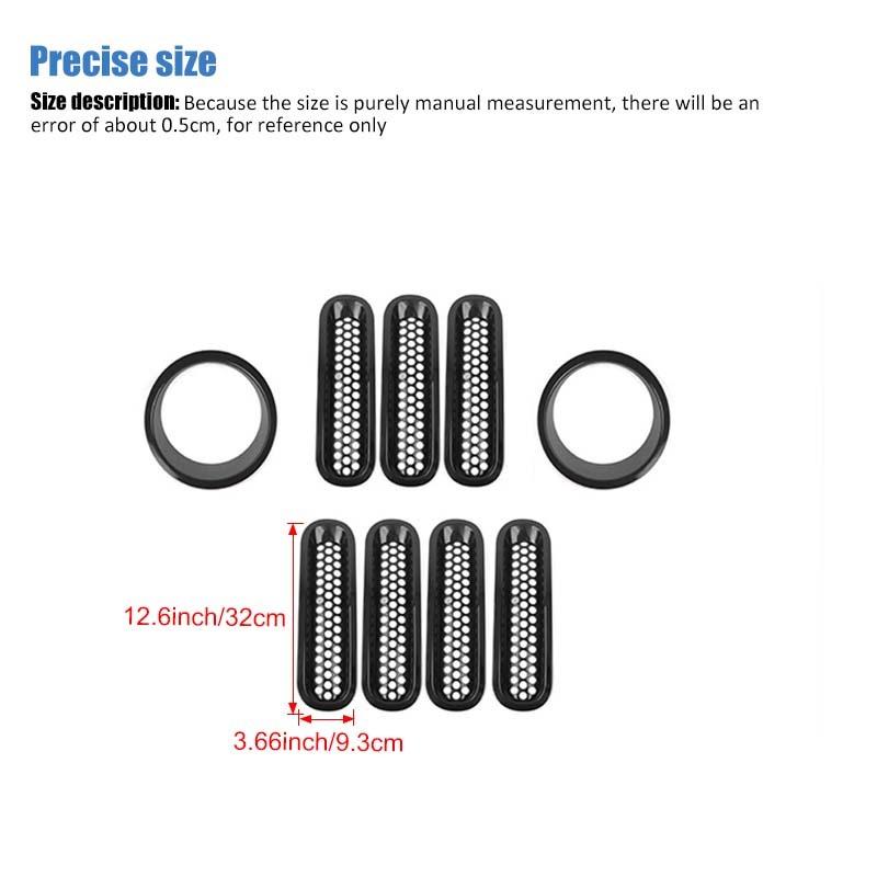 Декоративная крышка фар автомобиля из АБС-пластика, декоративные наклейки на решетку с сеткой для Jeep Wragnler JK 2007-2017, внешние аксессуары автомобиля