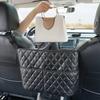 Car Seat Organizer - Large Capacity Leather Storage Net With Hanging Hooks, Middle Seat Back Organizer Bag For Suv/truck Accessories