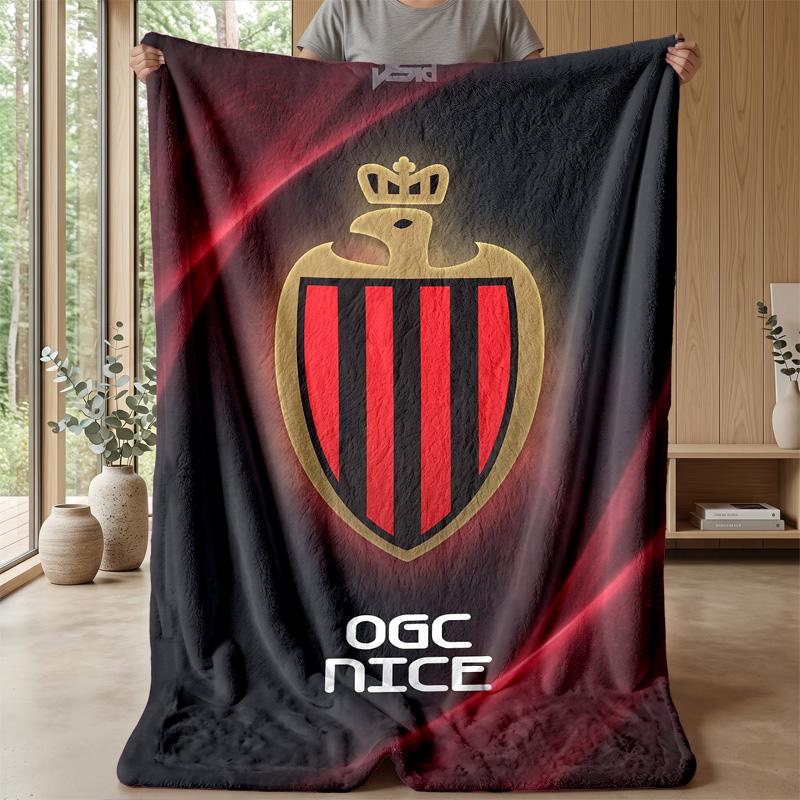 OGC Nice FC Мягкое Фланелевое Флисовое Одеяло Легкое Уютное Теплое Плед для Дивана Кровати Домашнего Декора