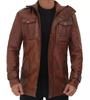 Genuine Lambskin Leather Stylish Formal Brown Halloween Men Trench Coat Casual