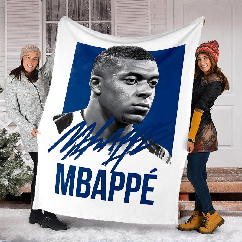 1pc Mbappe6 Theme Blanket - Digital Print, Polyester, Cozy for All Seasons, Perfect for Outdoor, and Travel