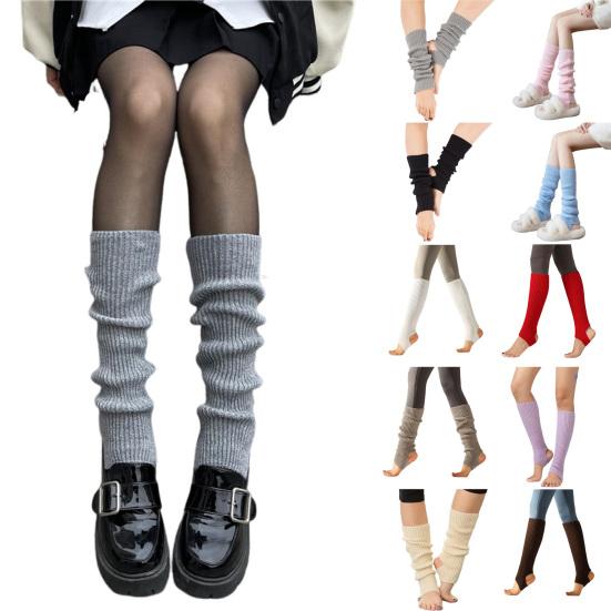 1 пара зимних чехлов для икр, трикотажные эластичные, сохраняющие тепло, нескользящие, утолщенные, гетры в японском стиле, носки с начесом для холодной погоды