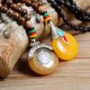 GemChic женские новые винтажные деревянные бусины янтарный кулон длинное ожерелье классическая этническая мода день рождения рождественский подарок на ювелирные изделия