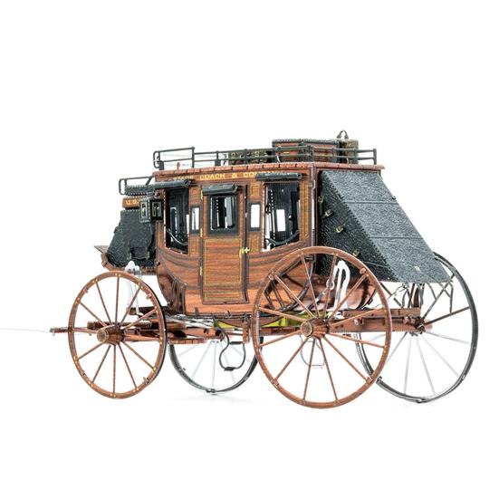 МодельSimulation Carriage Nostalgic Retro Style DIY Assembly Wild West Cowboy Carriage Realistic Ornament Miniature Scale 3D Metal Vehicle Model