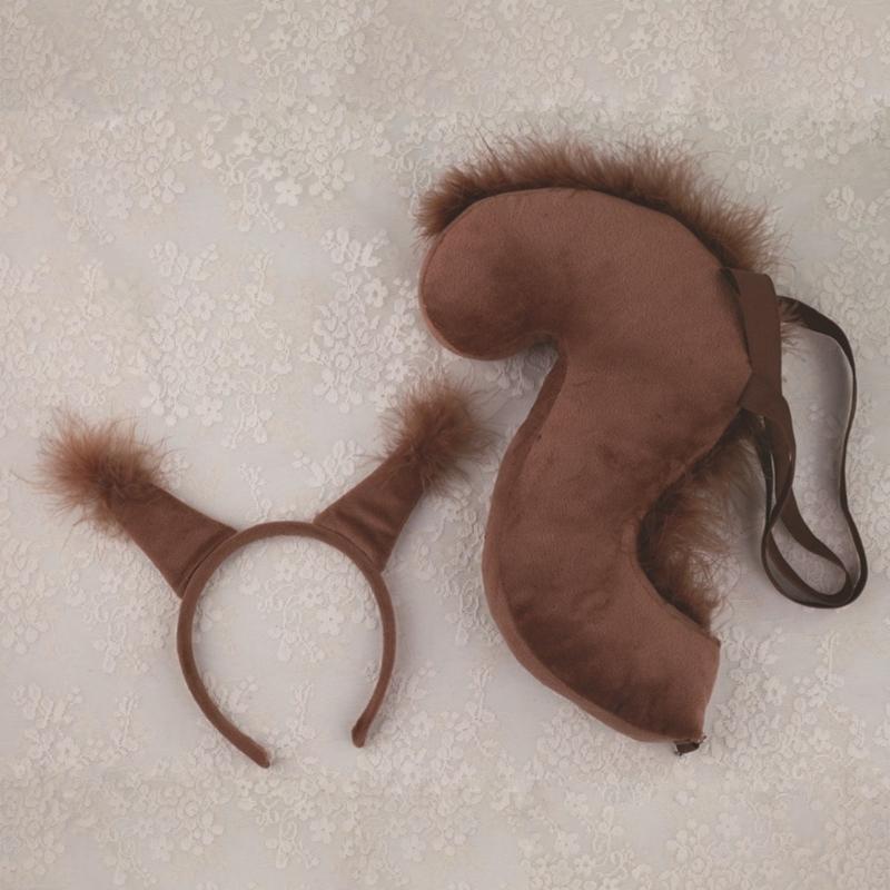 Повязка на голову белки Хвост Хэллоуин Животное Нарядные костюмы