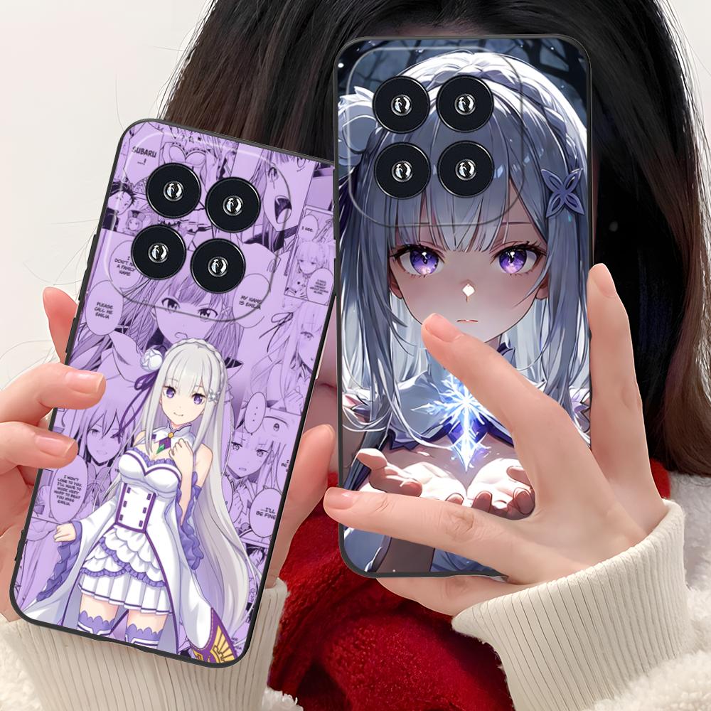 ReZero Emilia Waifu Mobile Phone Case for Xiaomi 15 14 13 12 Mi 11 T Ultra Lite Pro S X 5G Colorful Printing Cover Cover Pretty