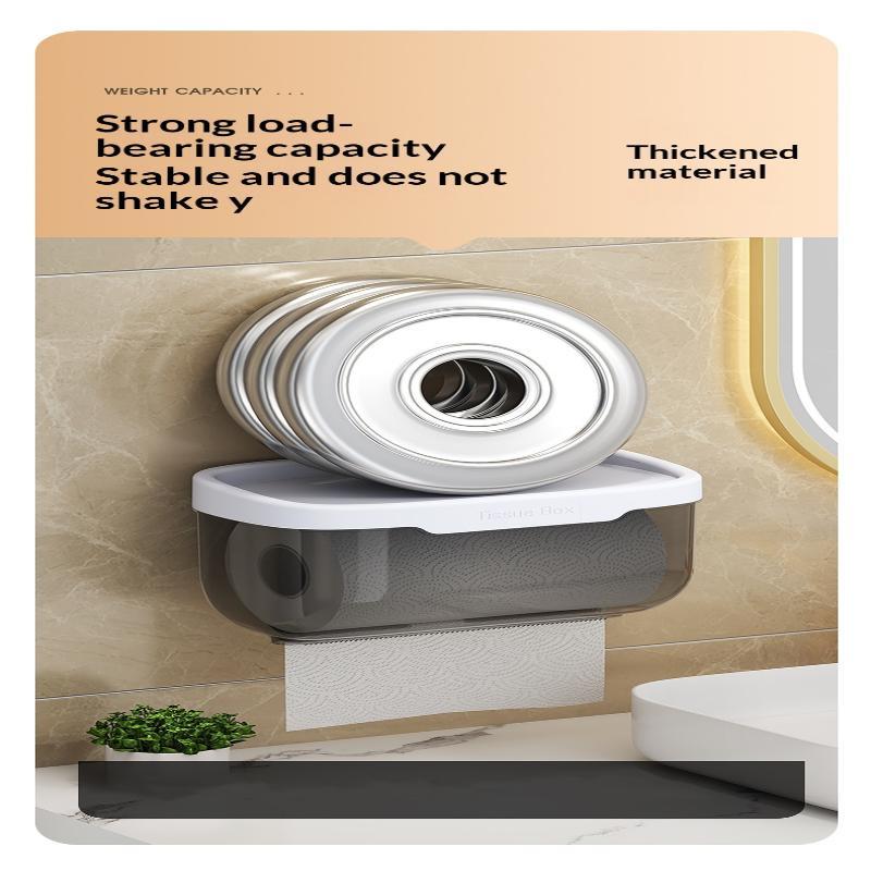 Wall Mounted Tissue Box Waterproof Multifunctional Top Storage Shelf for Bathroom Kitchen RV Camper Small Space