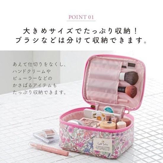Vanity pouch large capacity Sanrio character cosmetic cute Liberty ladies floral pattern brush pocket horizontal long gusset adult stylish portable