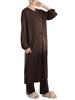 Maternity Open Front Moist Switchable Long One Can Be Used After Giving Pants Childbirth L Brown [ANGELIEBE] Pajamas, Feel, Waist, Sleeves, Piece,