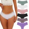 Lace Panty Women Low-Waist Solid Color Briefs Pure Cotton Breathable Soft Lingerie Comfortable Female Underwear S-XL