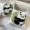 Ins Style Cute Embroidered Panda Pillow Modern Simple Cartoon Bedside Cushion Sofa Living Room Homestay Pillow Case Cover
