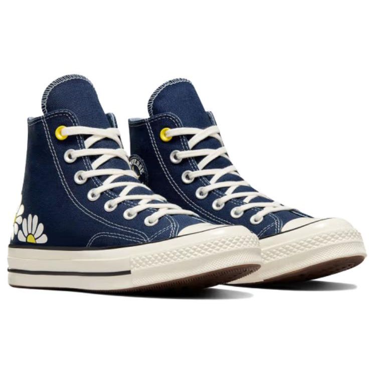 Converse Высокие женские кроссовки Chuck 70 с цветочным принтом Blue Navy Egret A08108C
