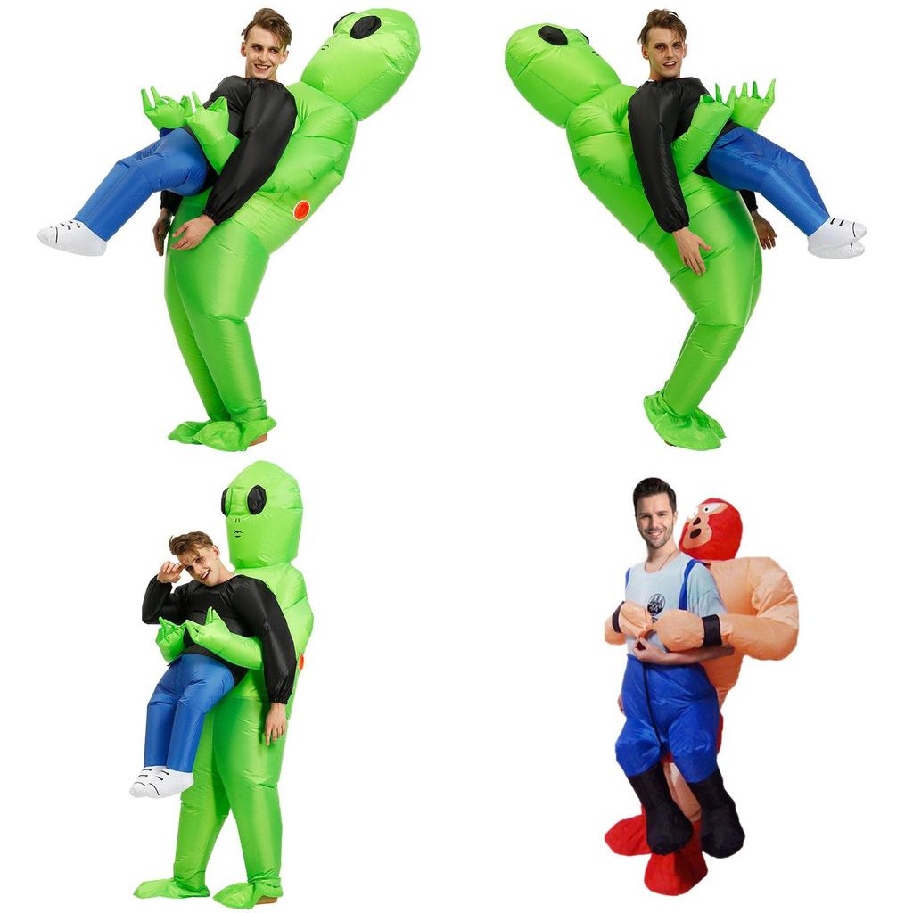 Милый надувной костюм инопланетянина, костюм борца для веселья на Хэллоуин-вечеринке