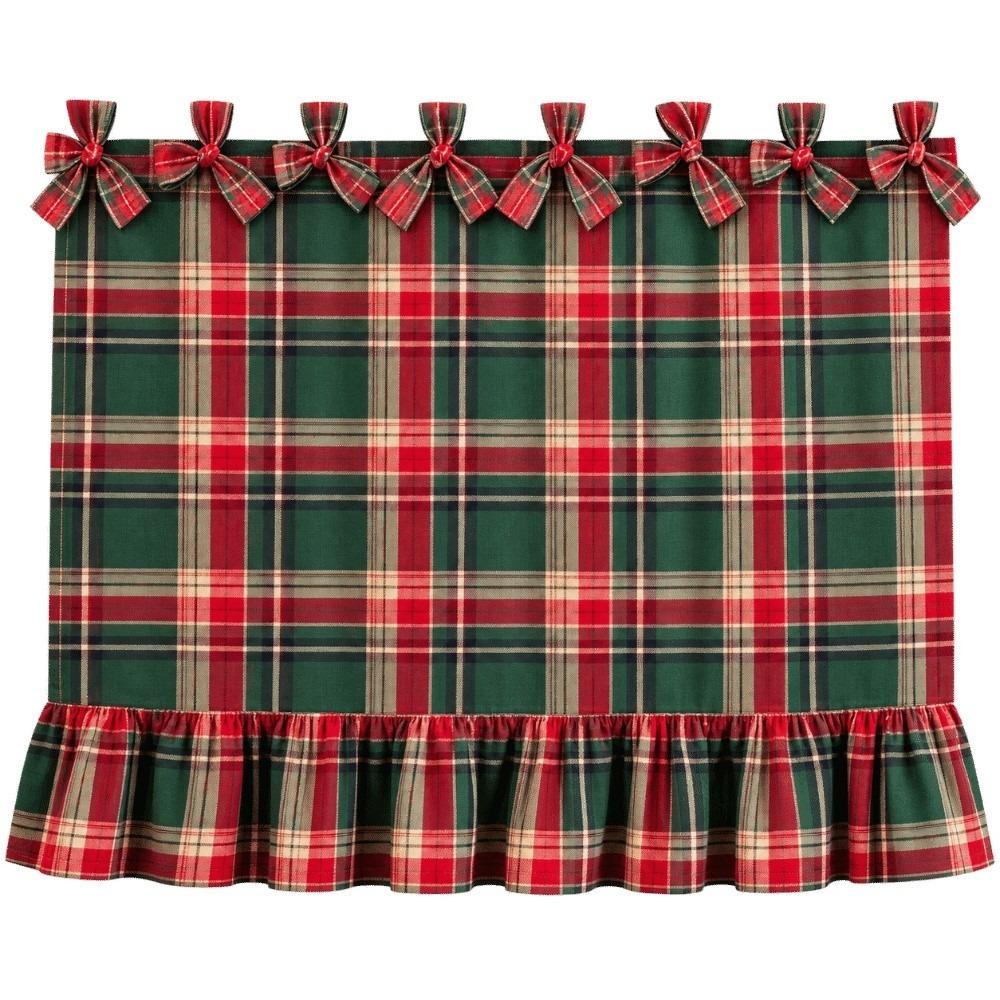 Ruffled Edge Christmas Oven Curtain Double Sided Appliance Dust Cover Festive Cooking