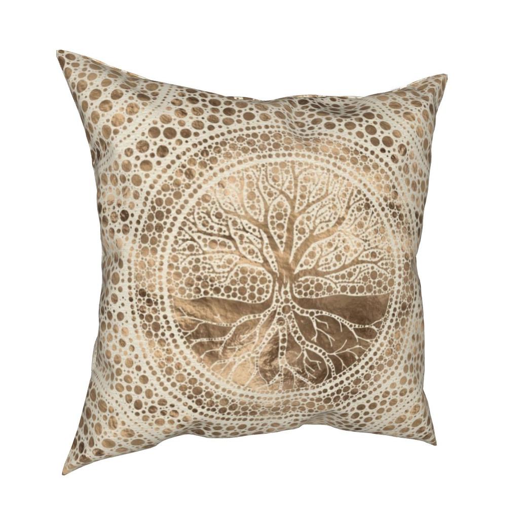 Tree of Life Mystic Viking Pillowcase Bed Cart Holy Gold Cushion Cover Decorative Pillowcase
