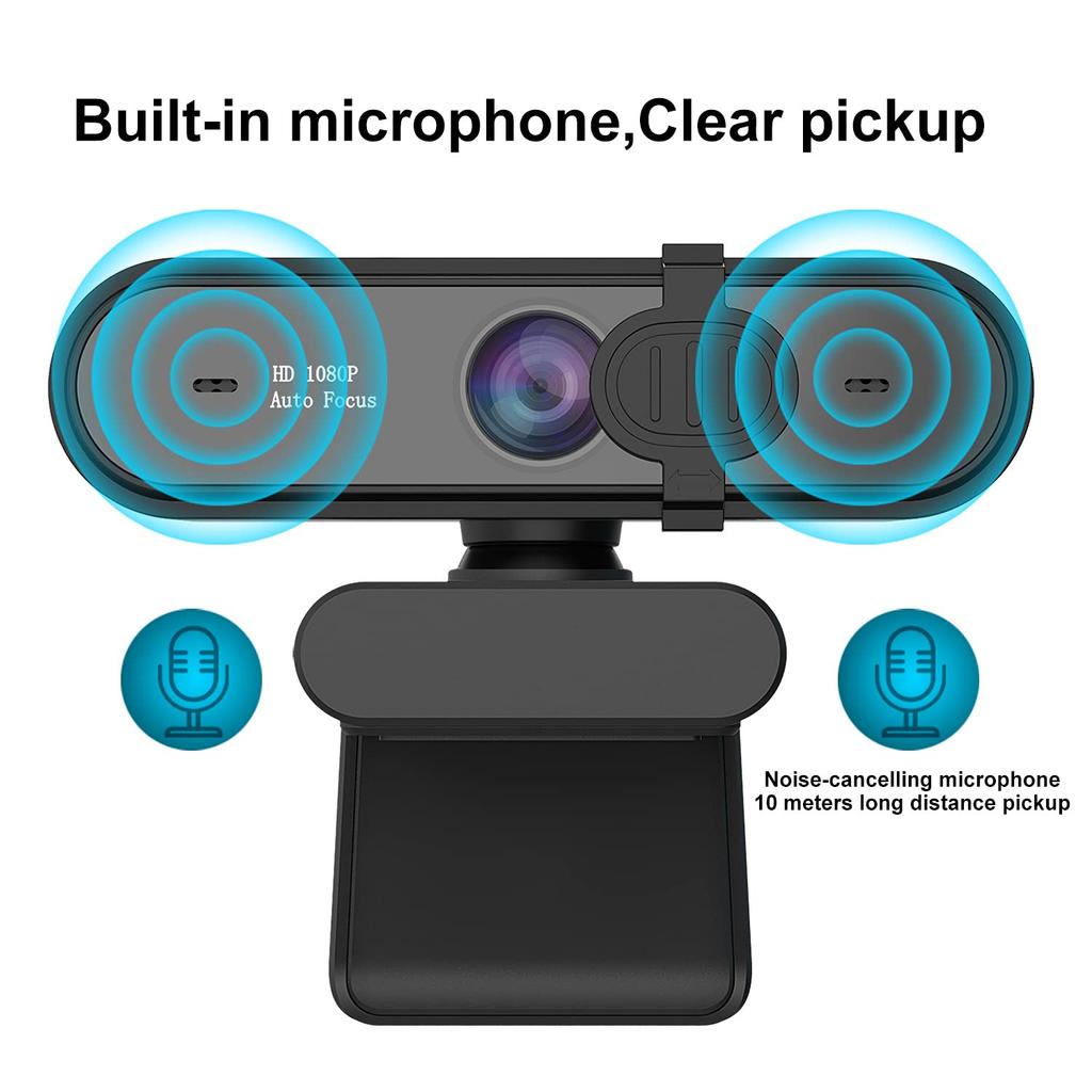Веб-камера Full HD 1080P 60FPS Широкоугольная веб-камера Черная автофокусировка Стереомикрофон Широкая совместимость Потоковая передача 7 95° Zoom/Skype Конференция/Игры/Видео