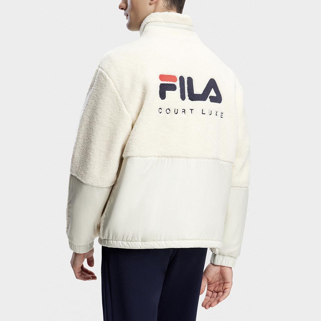 Fila Теннисная флисовая куртка с логотипом Мужские куртки Спаржа-Белый A11M343502F-IV