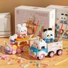 Маленький белый кролик панда держатель для ручки строительные блоки мелкие детали сборные игрушки для детей раннее образование развивающие игрушки
