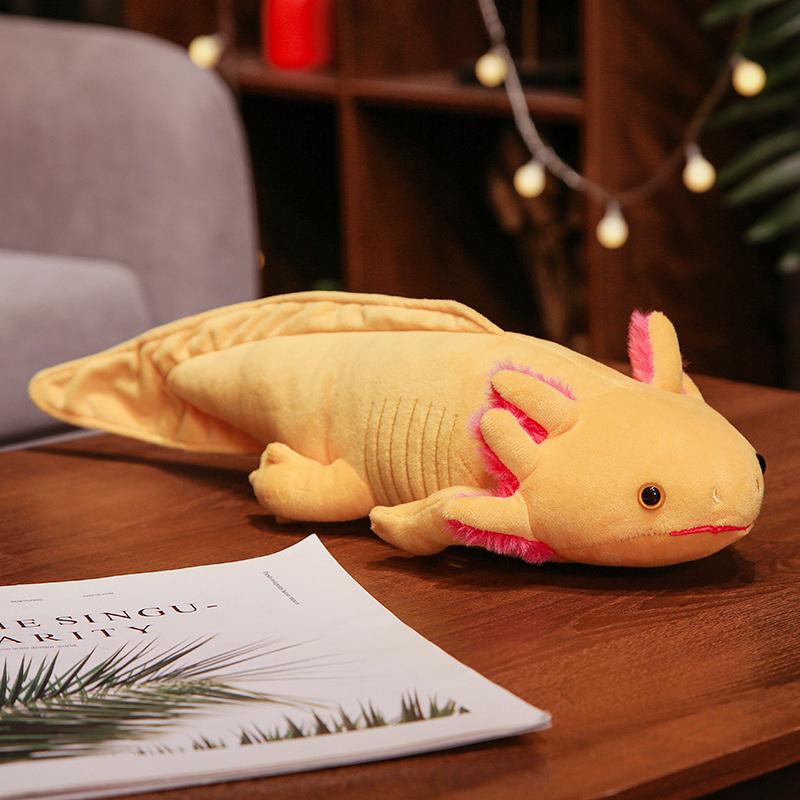 23-80cm Cute Soft Colorful Newt Plush Toy Kawaii Keychains Stuffed Cute Axolotl Salamander Fuzzy Plush Fish Appeasing Kids Gift