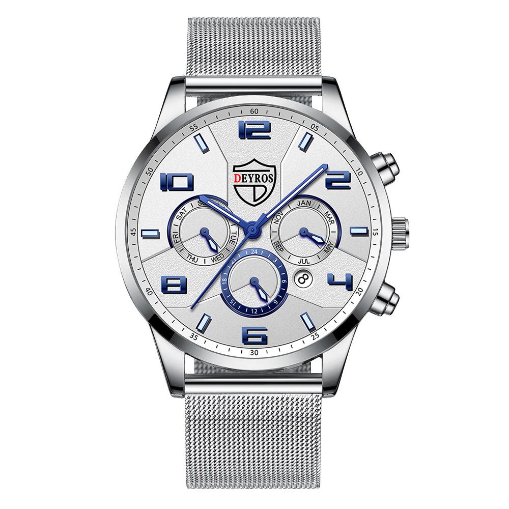 Men'S Fashion Watch Luminous Stainless Steel Men'S Business Calendar Quartz Watch