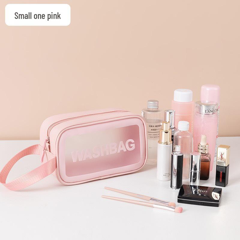 Двухслойная косметичка с разделением для влажных и сухих вещей - Портативная матовая ручная сумка для макияжа и плавания