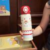 Кружка Mengqu с двумя трубочками для напитков, из нержавеющей стали, с вакуумной изоляцией, высококачественная студенческая кружка, изысканный подарок, стакан для воды