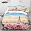 Eiffel Tower Bedding Duvet Cover Set 3d Digital Printing Bed Linen Fashion Design Comforter Cover Bedding Sets  Bed Set