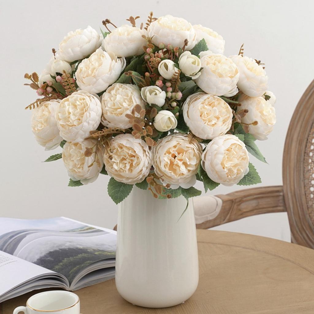 7 Forks Silk Artificial Flower Peony Home Room Wedding Wreath Festival Party Outdoor Arch Background Decor Floral Arrangement