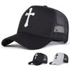 Unisex Cross Embroidery Baseball Net Caps Outdoor Adjustable Spring and Summer Casual Sunscreen Hat