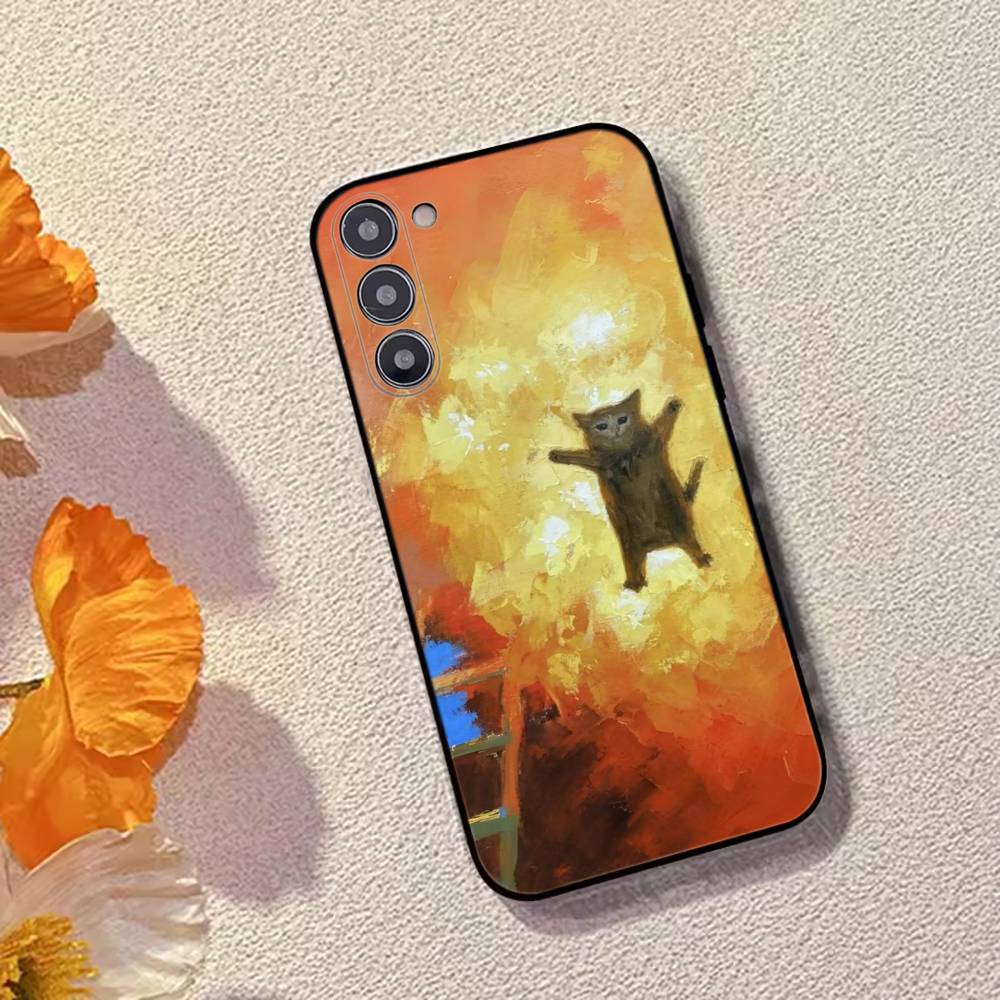 Кошачьи мемы F-Смешной милый чехол для телефона Samsung Galaxy A73,A72,A71,A70,A53,A52,A51,Мягкий силиконовый черный чехол