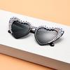 Bridal sunglasses BRIDE fashion rhinestone inlaid bride letters pearl peach heart bachelorette party sunglasses