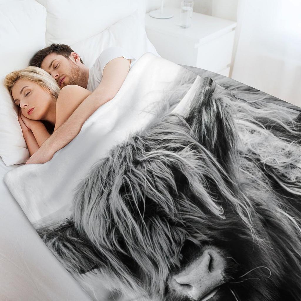 Young Highland Cow Throw Blanket valentine gift ideas Plush Heavy Soft Big Blankets