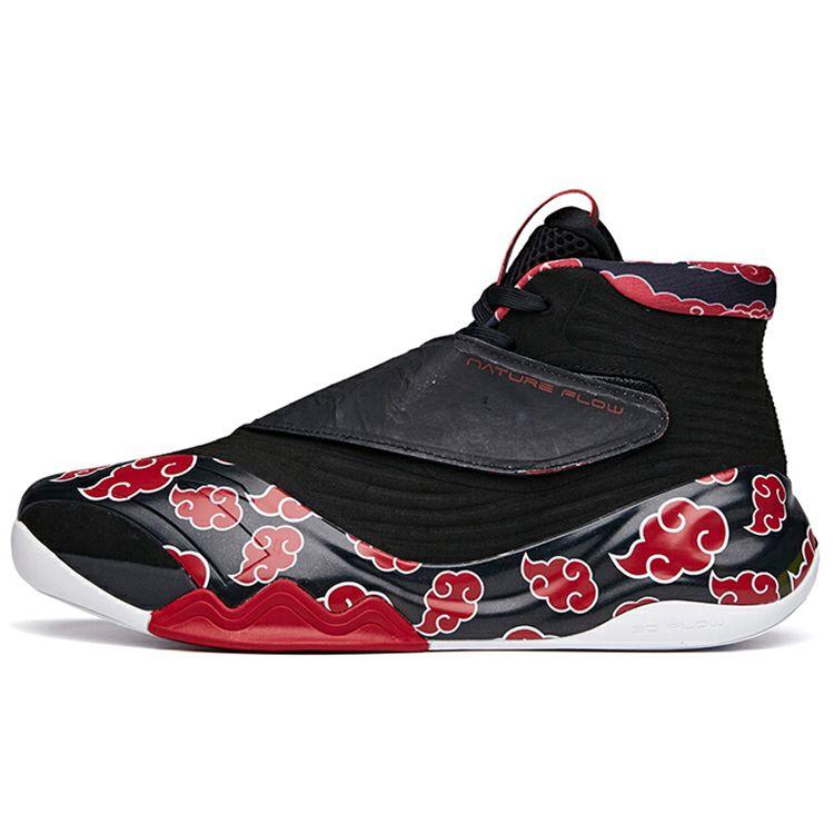 Anta KT6 Naruto Shock Absorption Support Mid-Top Basketball Shoes Men Basketball Shoes Black Red 112131101-7