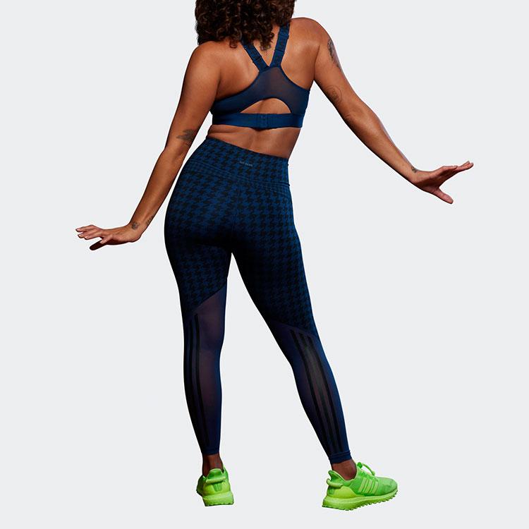 adidas X Ivy Park Collaboration Logo Houndstooth Print Fitness Брюки женские Брюки Темно-синие HN1570