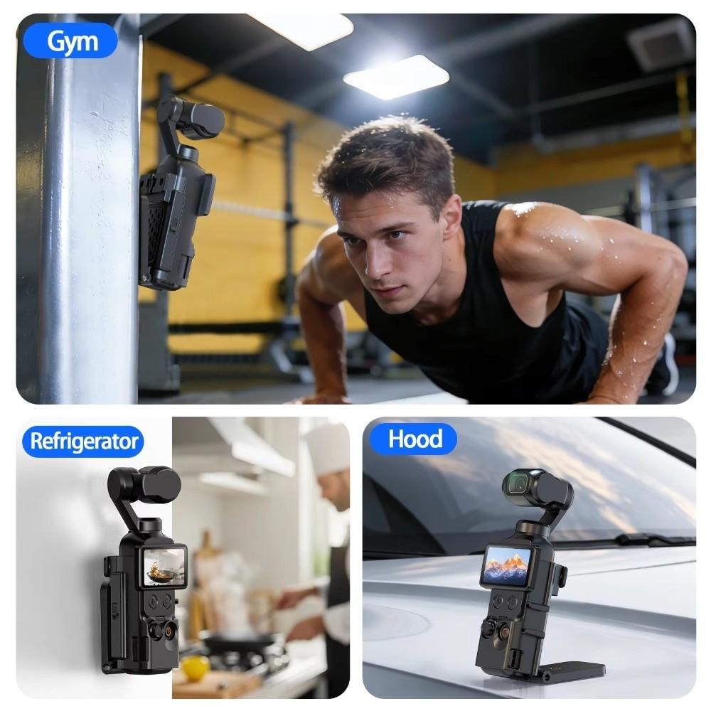 Foldable Magnetic Mount Expansion Adapter Holder for DJI Osmo Pocket 4 Cycling/V-log/Tabletop