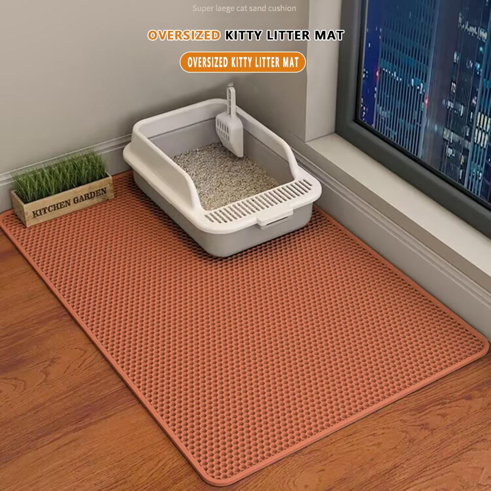 2025 Cat Litter Mat Double Layer Waterproof Urine Proof Trapping Mat Easy To Clean Non-Slip Toilet Pad Cat Scratch Pad Large Foot Pad