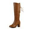 Yellow Black Women Knee High Boots High Heel Small Big Size 33 52