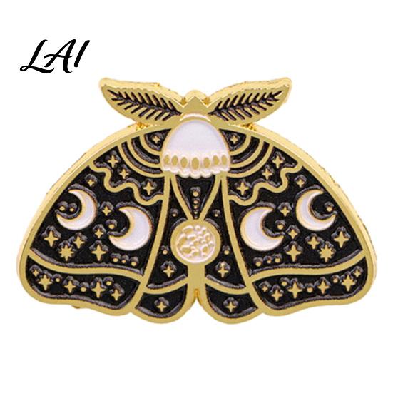 Decorative Lapel Pin Vintage Enamel Moth Brooch Cartoon Insect Alloy Pin Men Women Jewelry Accessories for Suit Dress Coat Scarf Brooch