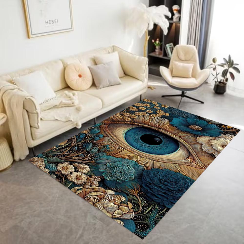 1pc home carpet with purple dragon eye design non slip office decor bedroom gift living room